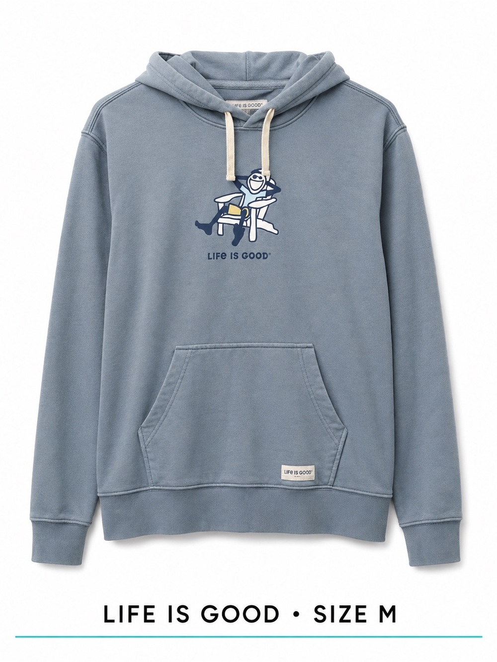 Life Is Good Men's Light Blue Graphic Pullover Hoodie